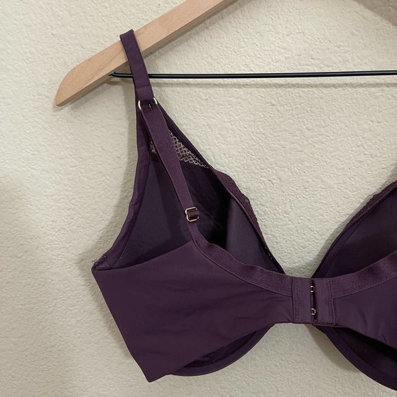 ThirdLove Geo Lace Plunge Memory Foam Mesh Underwire T-Shirt Bra Plum Purple 34G - Picture 7 of 11